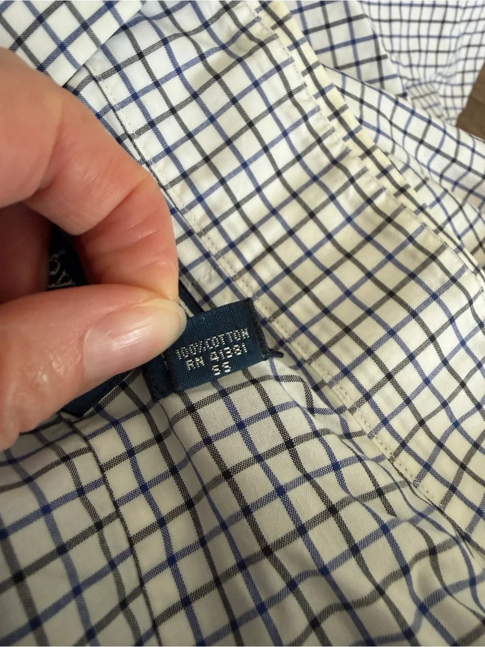 Polo by Ralph Lauren Regent Custom Fit Blue and White Checkered Dress Shirt